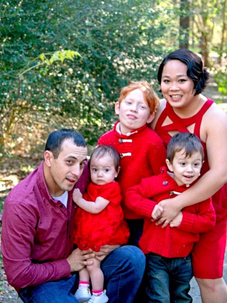 Paedyn Fazon family in front of park trail